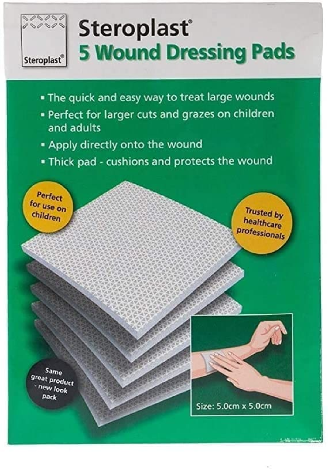 STEROPLAST DRESSING PADS STERILE 5'S 5X5CM